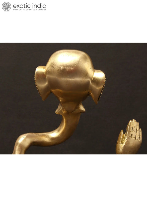 7'' Stylised Ganesha Modern Art Statue | Brass With Inlay Work