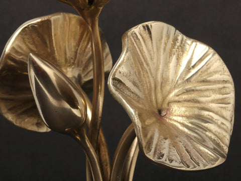 11'' Brass Plant with Flowers and Buds | Showpiece for table Decor