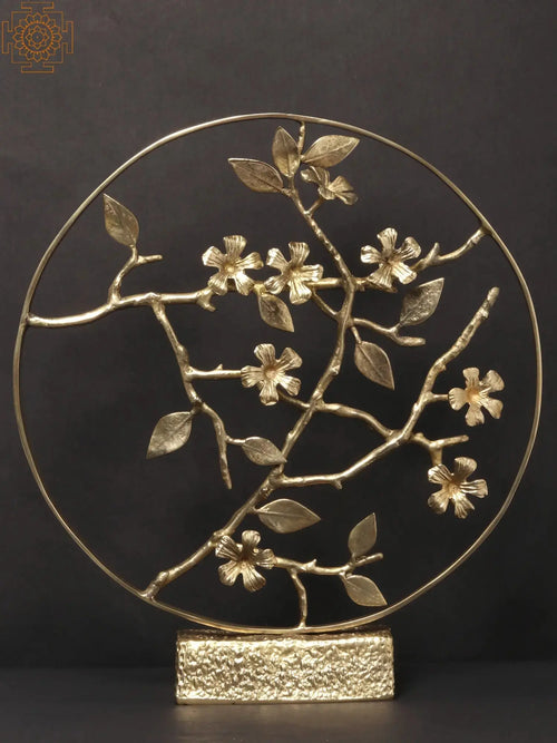 16" Brass Round Table Decor Statue