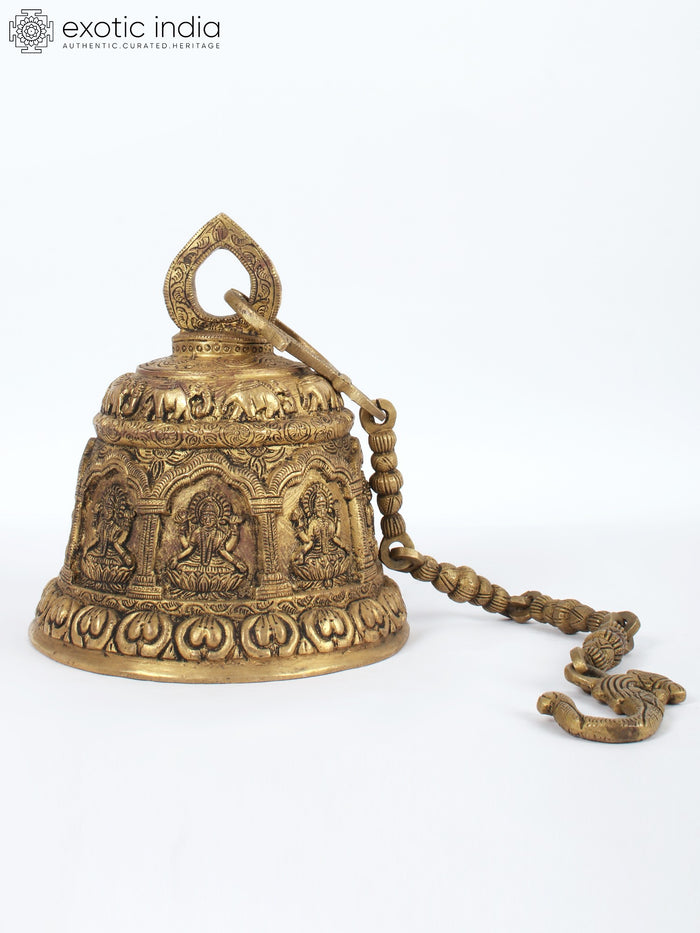 29" Ashtalakshmi Brass Bell Handmade with Engraved Design