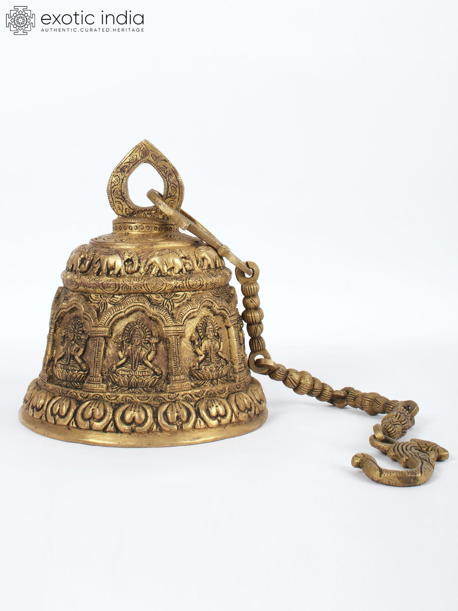 29" Ashtalakshmi Brass Bell Handmade with Engraved Design