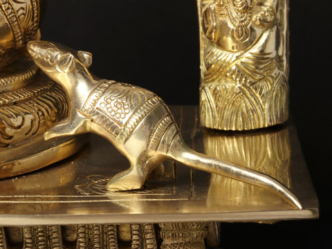 17'' Four-Handed Ganesha With Unique Arch | Brass