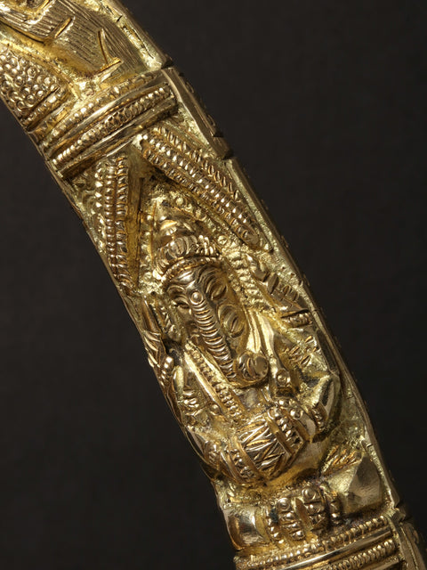 17'' Four-Handed Ganesha With Unique Arch | Brass
