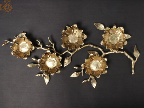 Brass Exquisite Multiple Flower Decor Stand