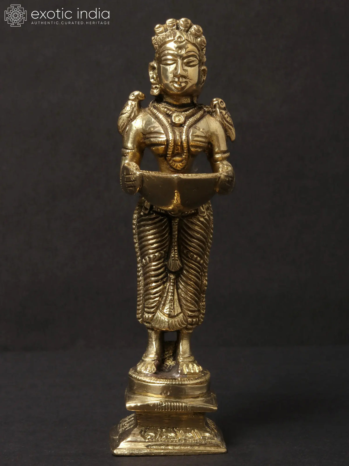 Fine Paavai Vilakku (Deep Lakshmi) Brass Statue