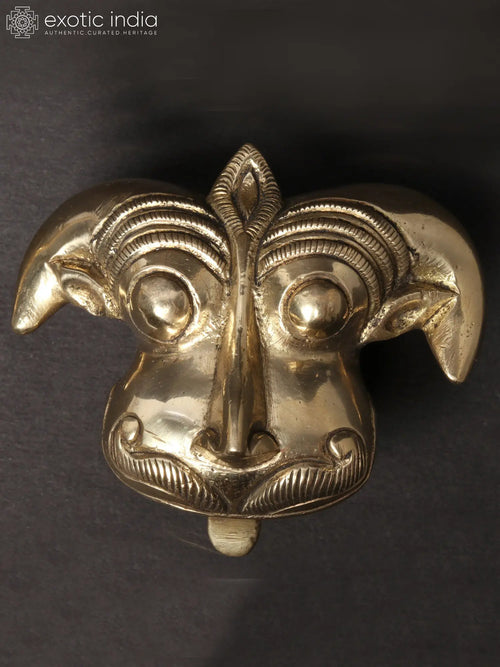 3" Kirtimukha Brass Wall Hanging Statue Handmade