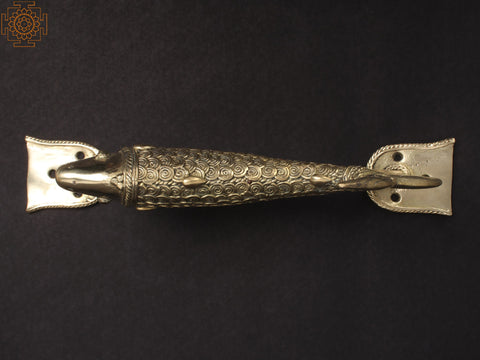 10'' Designer Happy Fish | Brass Door Handle