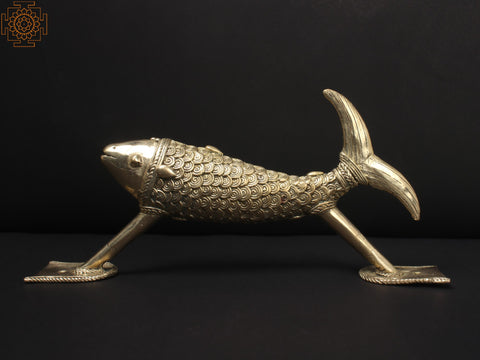 10'' Designer Happy Fish | Brass Door Handle