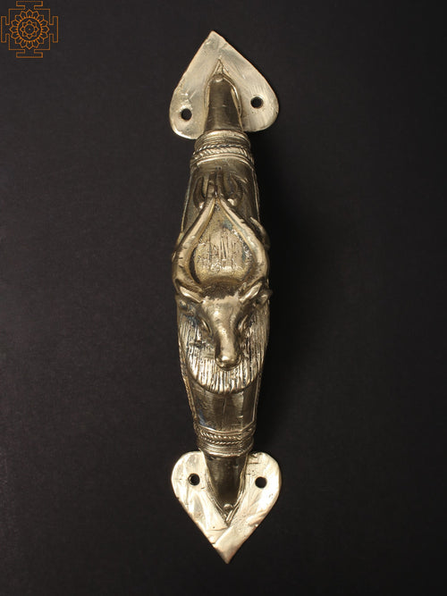 10" Barasingha Stag Brass Door Handle