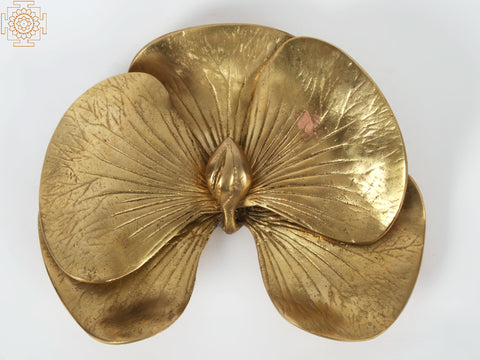 7'' Beautiful Brass Orchid Wall Hanging Decor
