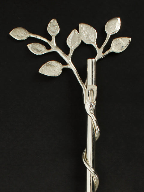 18" Silver-Plated Brass Climbing Plant | Wall Hanging