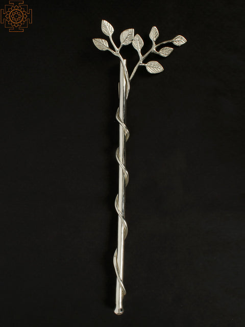18" Silver-Plated Brass Climbing Plant | Wall Hanging
