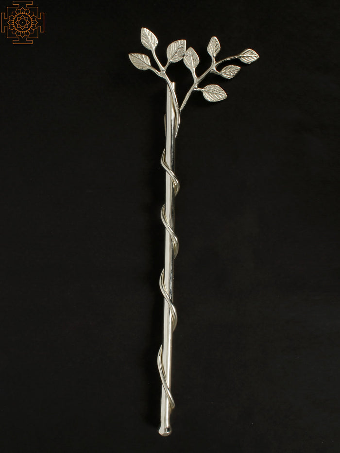 18" Silver-Plated Brass Climbing Plant Wall Hanging