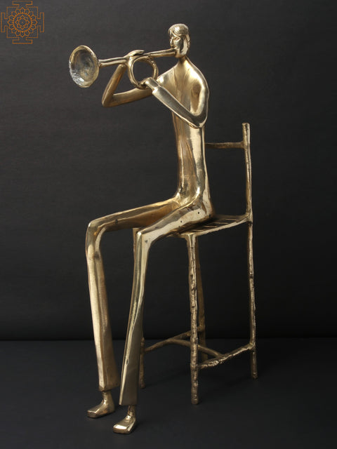 18" Brass Trumpet Master | Home Décor