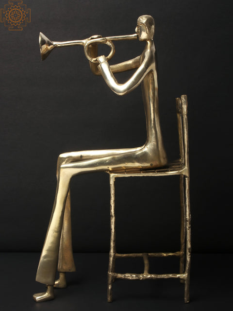 18" Brass Trumpet Master | Home Décor