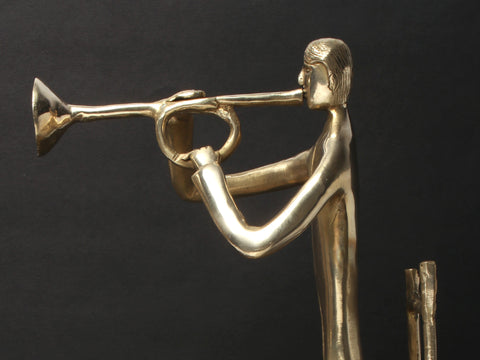 18" Brass Trumpet Master | Home Décor