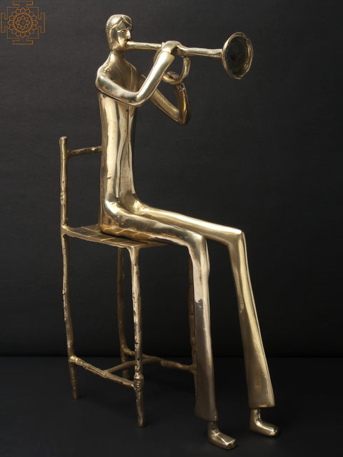 18" Brass Trumpet Master | Home Décor