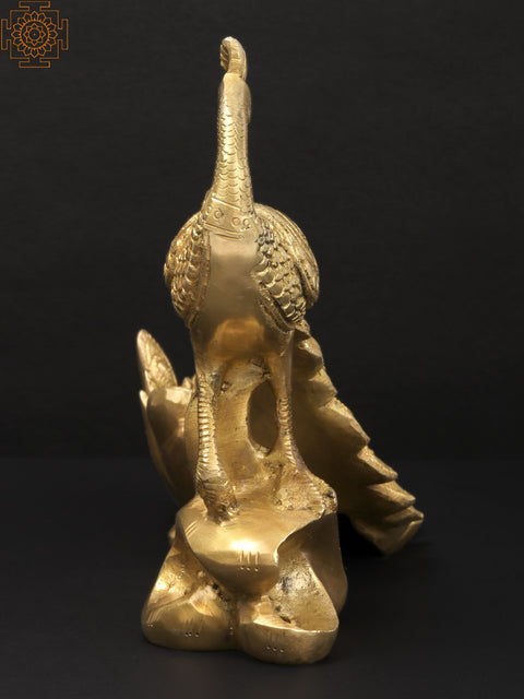 11" Brass Peacock Figurine | Showpiece