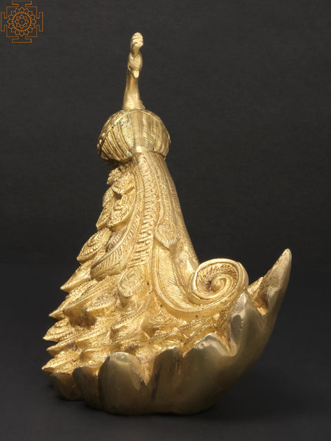 11" Brass Peacock Figurine | Showpiece