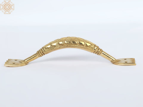 11" Brass Door Handles with Petals Engraved | Brass Statue