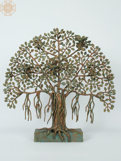 20" Brass Tree of Life Statue with Stand