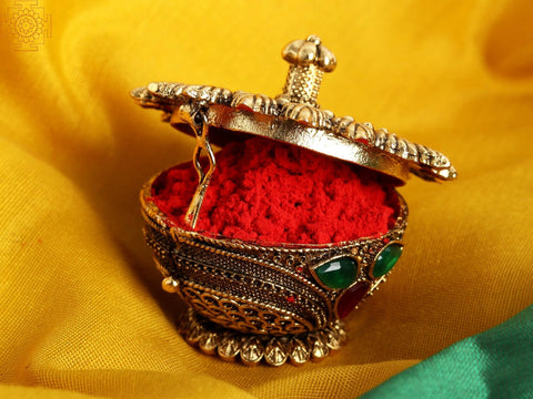 Designer Sunflower Shaped Sindoor Box with Superfine Work