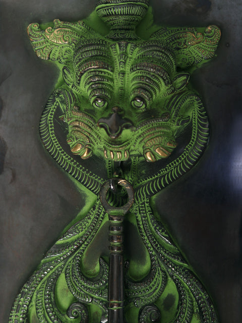 20" Kirtimukha Design Door Knocker in Brass