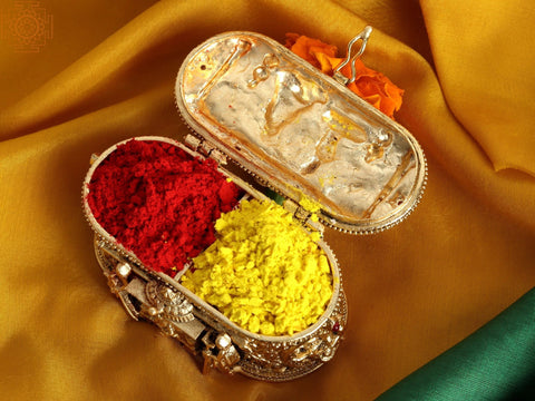 Happy Marriage Fortune Sindoor Box with Superfine Work