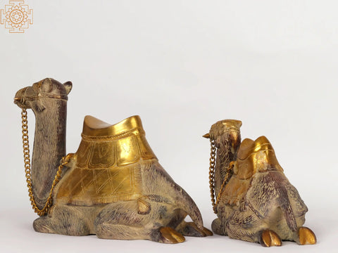 16" Pair of Camel in Brass | Decorative Showpiece