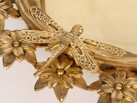 17" Brass Designer Urli with Flower and Birds