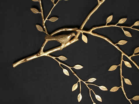 72" Large Brass Home Decor Moon and Tree Pair