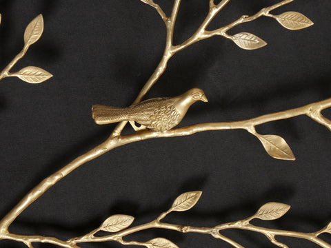 72" Large Brass Home Decor Moon and Tree Pair