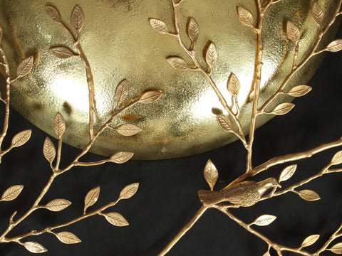 72" Large Brass Home Decor Moon and Tree Pair