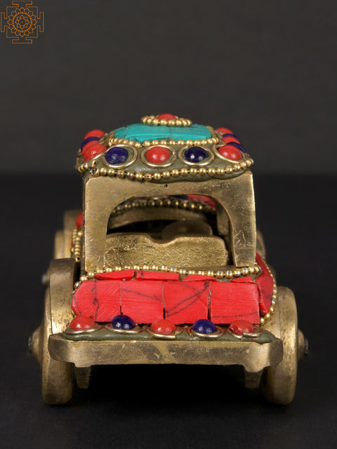 5'' Brass Showpiece of Classic Car with Inlay Work