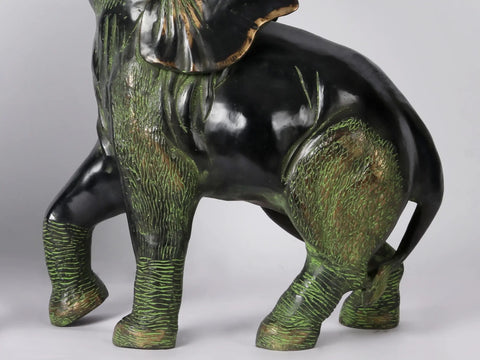28'' Welcome Entrance Elephant Pair | Brass Animal Figurines | Home Decor
