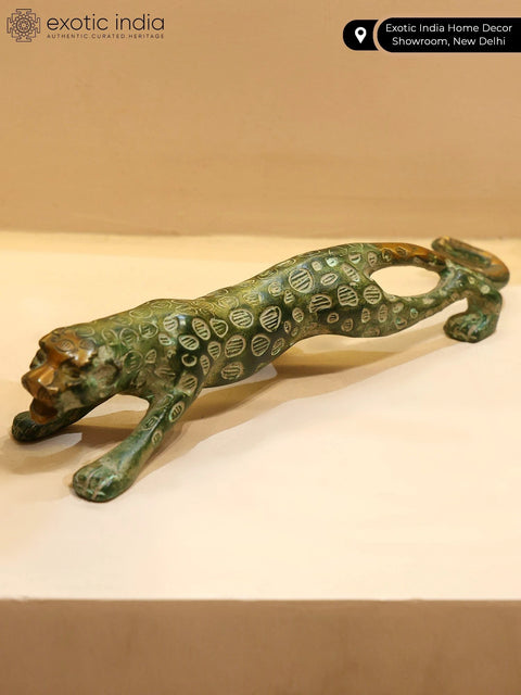 11'' Predator Jaguar Brass Figurine | Home Decor