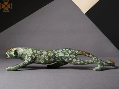 11'' Predator Jaguar Brass Figurine | Home Décor