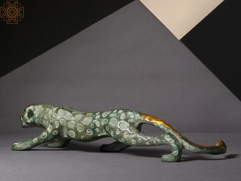 11'' Predator Jaguar Brass Figurine | Home Décor