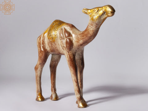 7'' Wandering Camels Figurine in Brass | Home Décor