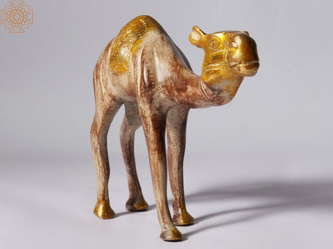 7'' Wandering Camels Figurine in Brass | Home Décor