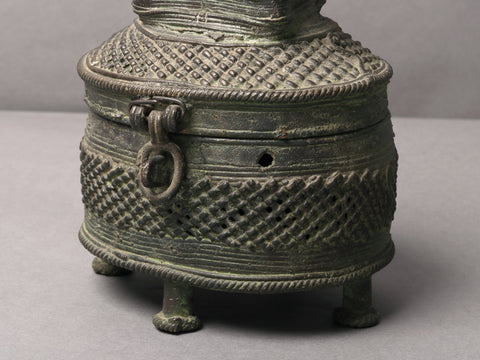 8" Tribal Camel Design Storage Box in Brass