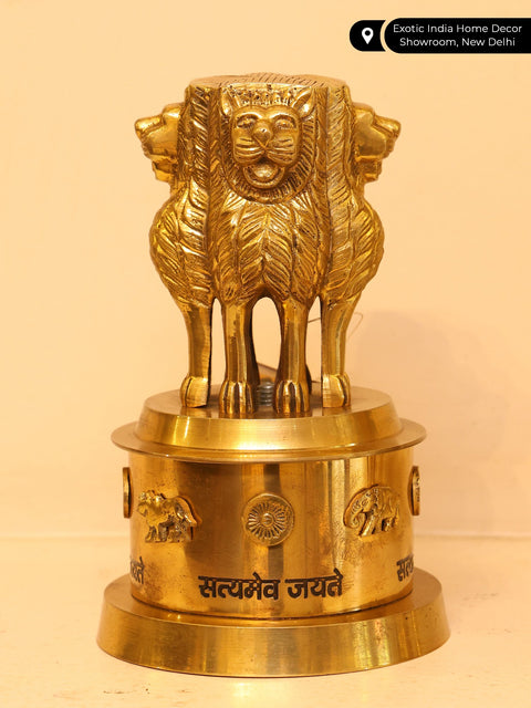 Brass Ashoka Pillar | Indian Emblem | Satyamev Jayate