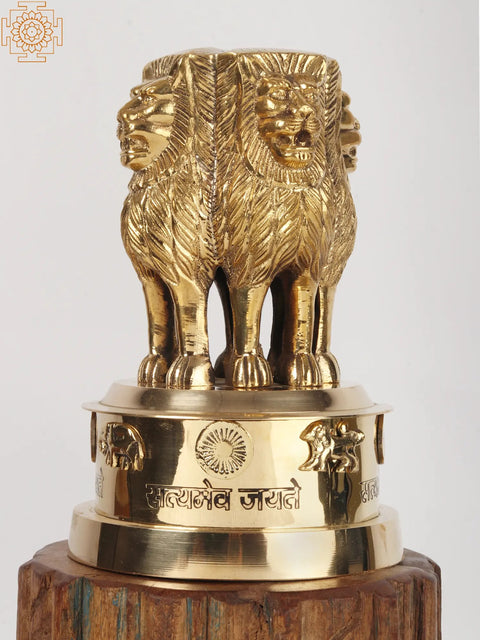 Brass Ashoka Pillar | Indian Emblem | Satyamev Jayate