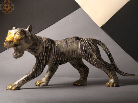14'' Roaring Tiger Statue (Pair of 2) | Home Decor