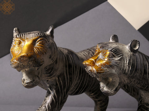 14'' Roaring Tiger Statue (Pair of 2) | Home Decor