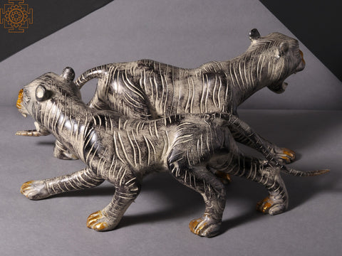 14'' Roaring Tiger Statue (Pair of 2) | Home Decor