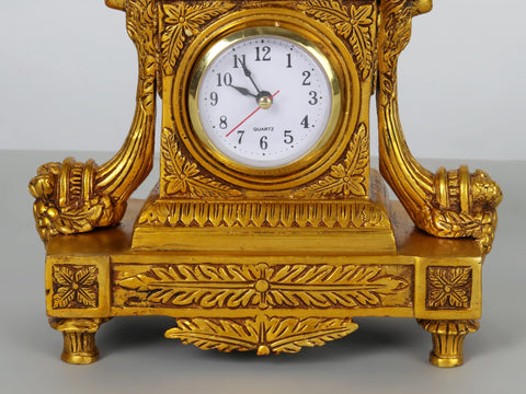 10” Designer Brass Tabletop Clock | Table Decor | Made in India