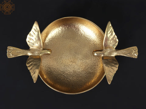 9" Bowl Urli With Birds | Brass