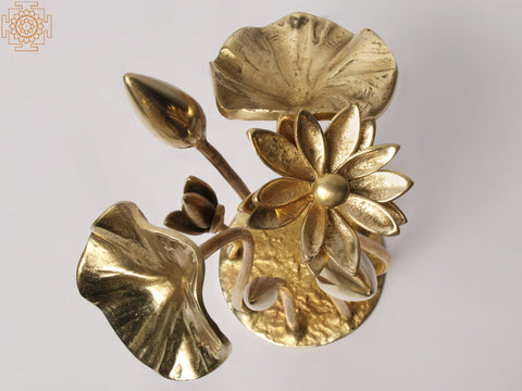 10'' Beautiful Lotus Flower and Buds with stand | Home Decor