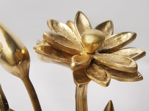10'' Beautiful Lotus Flower and Buds with stand | Home Decor